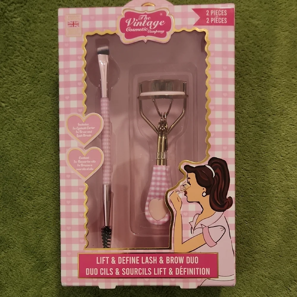 The Vintage Cosmetic Company Lift & Define Lash + Brow Duo in Light Pink Gingham